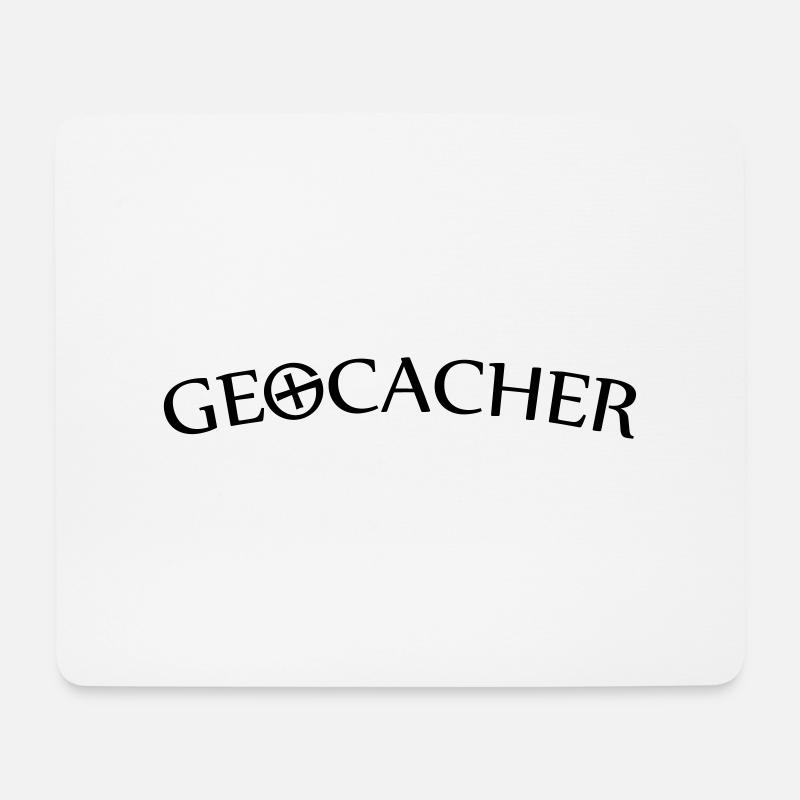 Geocacher mit Geocache-Logo - Mousepad (Querformat) - Weiß