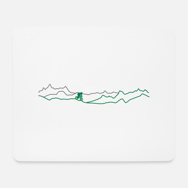 Biking im Gebirge - Mousepad (Querformat) - Weiß