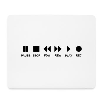 Cassette musik music play stop pause Black cd - Mousepad (Querformat) - Weiß - Vorne