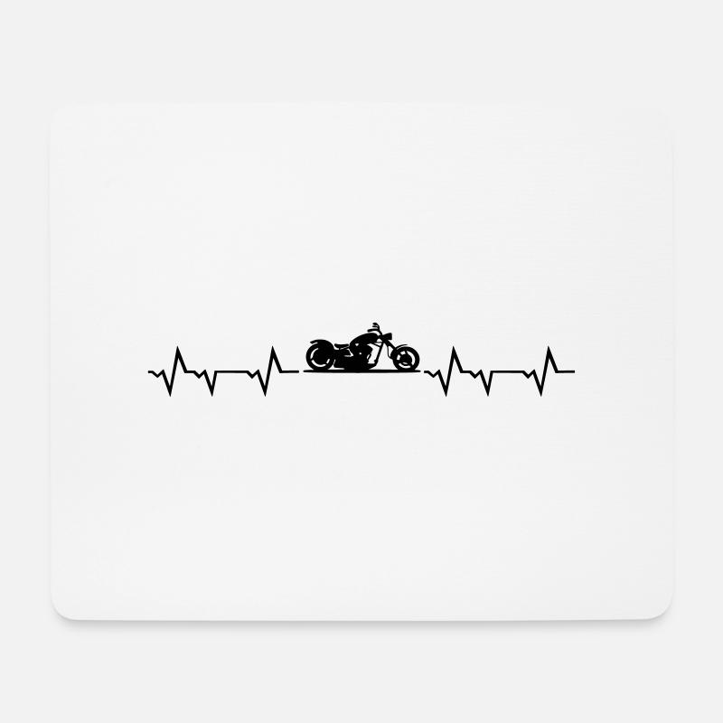 Motorrad Chopper - Mousepad (Querformat) - Weiß