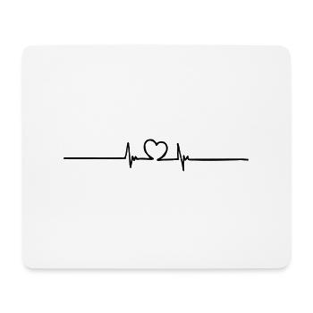 Herzschlag Heart Beat - Mousepad (Querformat) - Weiß - Vorne
