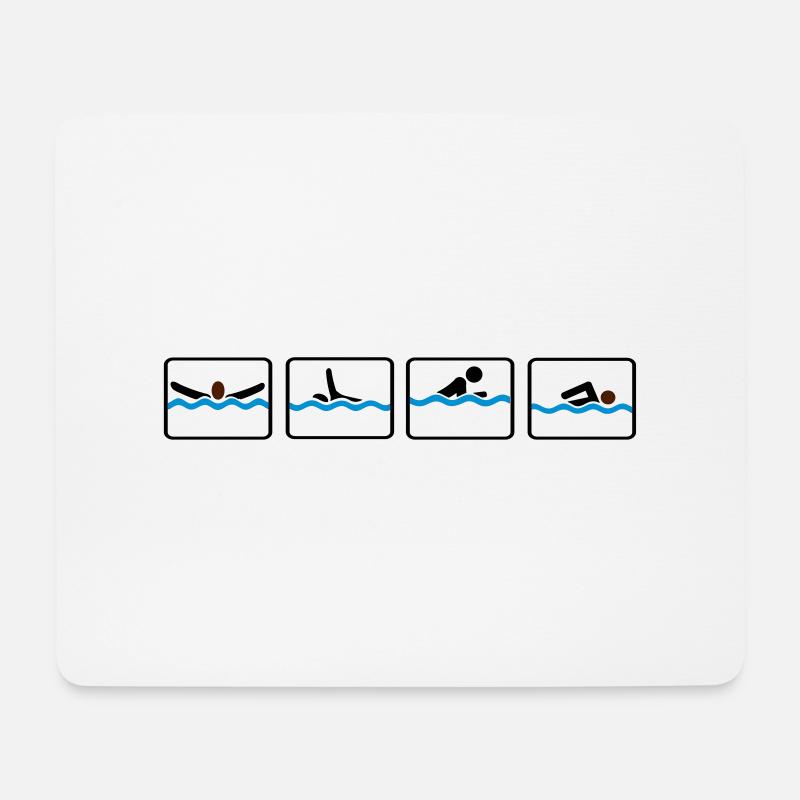 swimming - Mousepad (Querformat) - Weiß