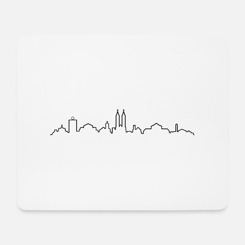 Skyline Kassel - Mousepad (Querformat) - Weiß