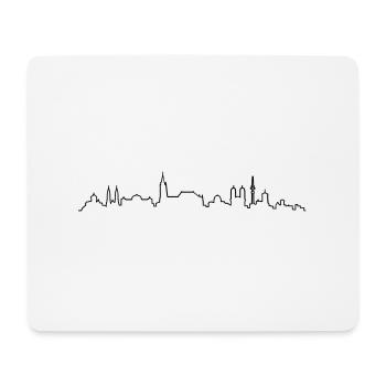 Skyline Nürnberg Silhouette - Mousepad (Querformat) - Weiß - Vorne