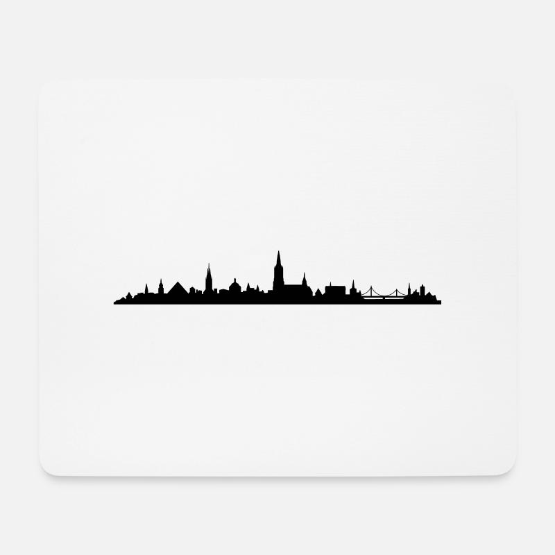 Skyline Ulm - Mousepad (Querformat) - Weiß