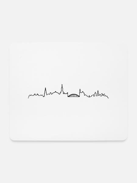 Skyline Amsterdam Linie - Mousepad (Querformat) - Weiß