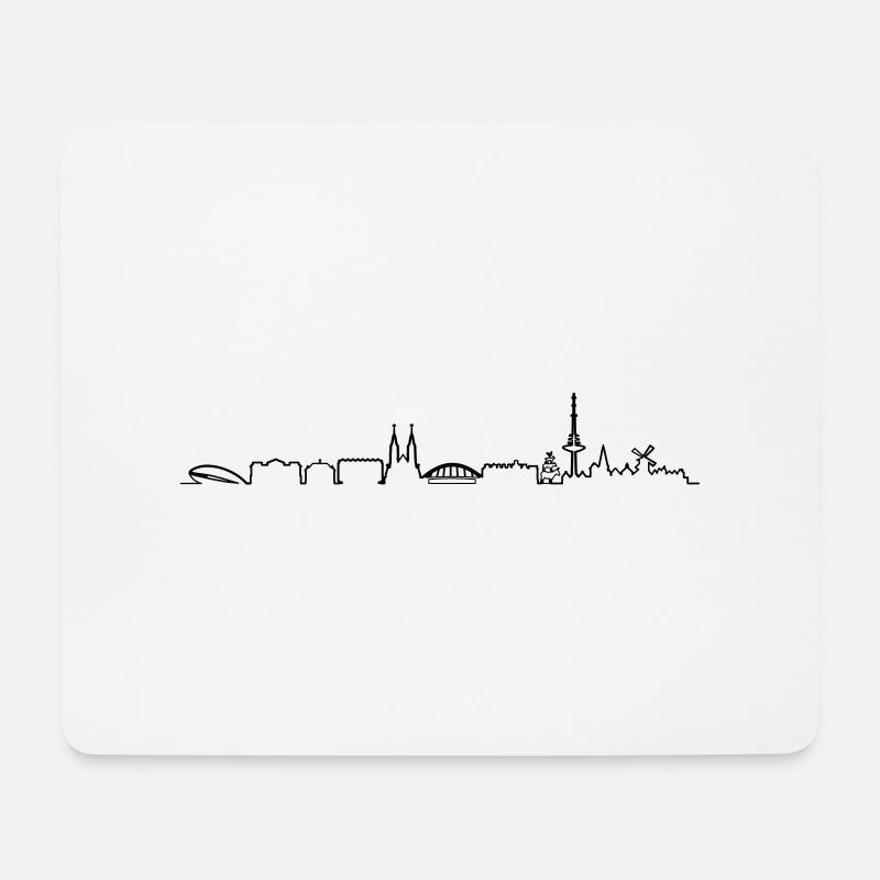 Skyline Bremen Linie - Mousepad (Querformat) - Weiß