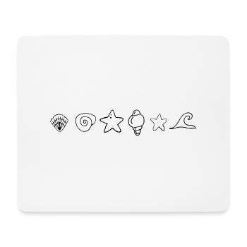 Meer, Muschel, Seestern, Welle, Meer - Mousepad (Querformat) - Weiß - Vorne