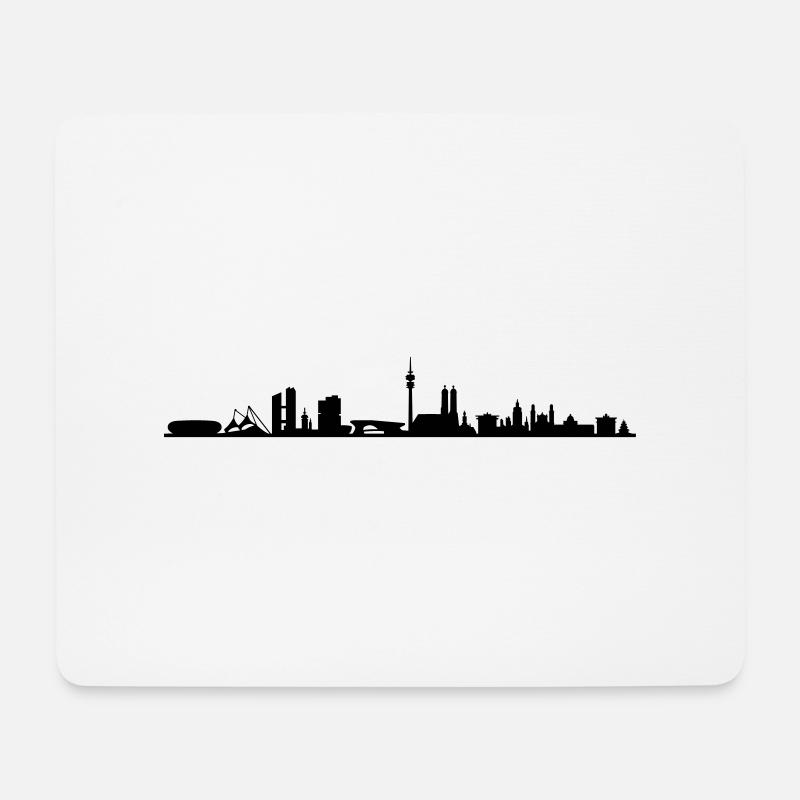 Skyline - München - Mousepad (Querformat) - Weiß