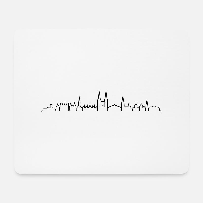 Skyline - Lübeck - Mousepad (Querformat) - Weiß