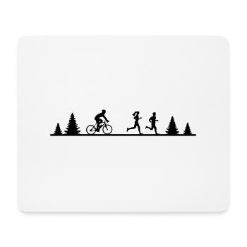 Sport - Jogger und Radfahrer - Mousepad (Querformat) - Weiß - Vorne
