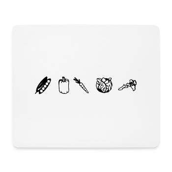 Veggies, Vegetarian, Vegan (cheap!) - Mouse Pad (horizontal) - white - Front