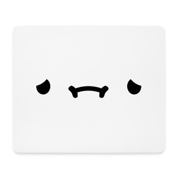 Sad cartoon face - Mouse Pad (horizontal) - white - Front