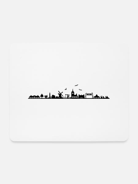 Skyline - Insel Usedom - Mousepad (Querformat) - Weiß