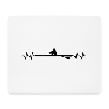 Rudern Herzschlag, Einer Rudern - Mousepad (Querformat) - Weiß - Vorne