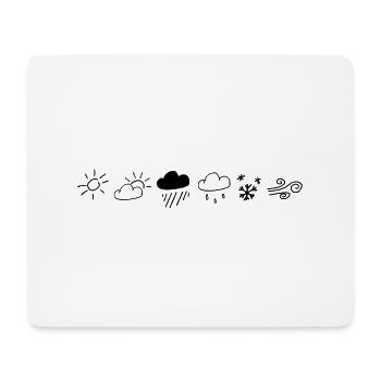 Wetterleiste,Sonne,Regen,Schnee,bewölkt,Wind, - Mousepad (Querformat) - Weiß - Vorne