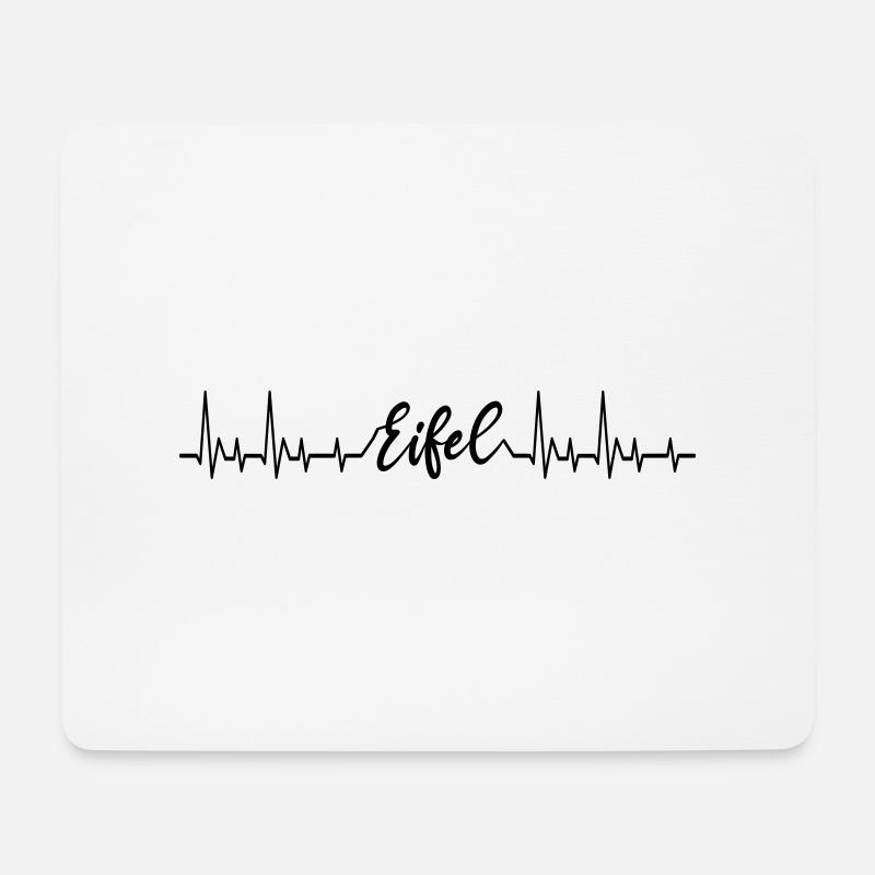 Herzschlag Eifel - Mousepad (Querformat) - Weiß