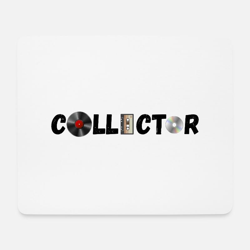 Collector Vinyl CD Kassettenplatten 2 - Mousepad (Querformat) - Weiß