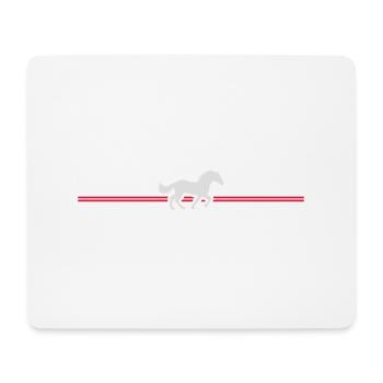 Cheval de course Stripe Line - Tapis de souris (format paysage) - blanc - Devant