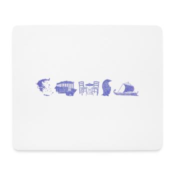 Boho Line Art Design, Series "Greece" - Mouse Pad (horizontal) - white - Front