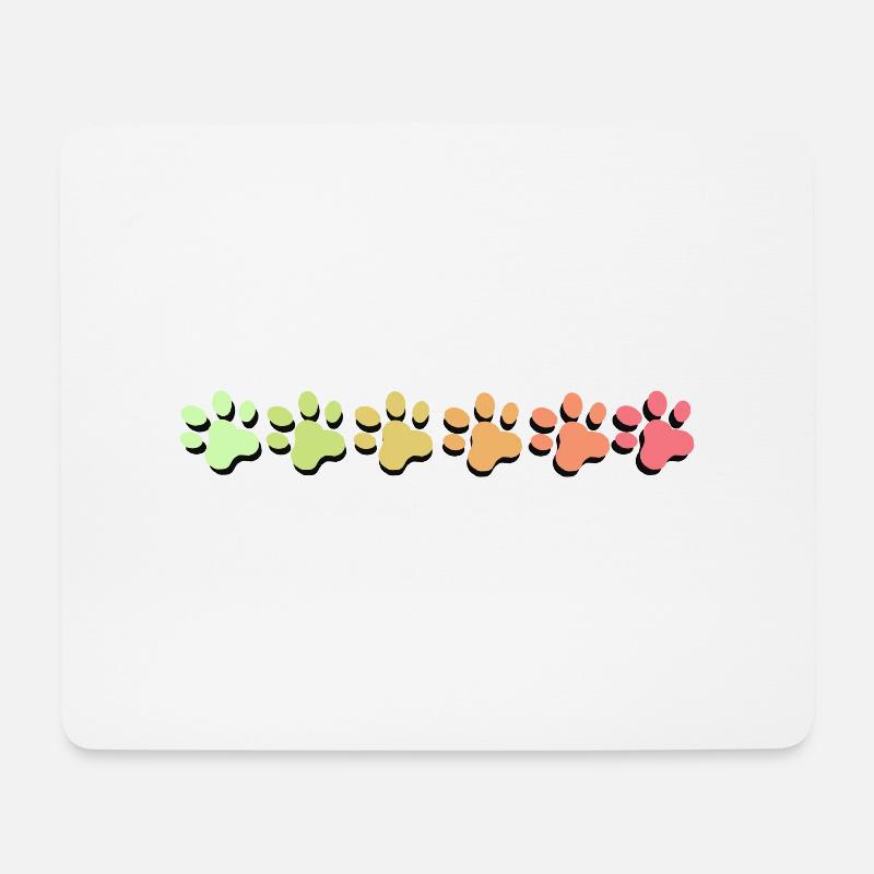 Pfote Farbverlauf pastell - Mousepad (Querformat) - Weiß