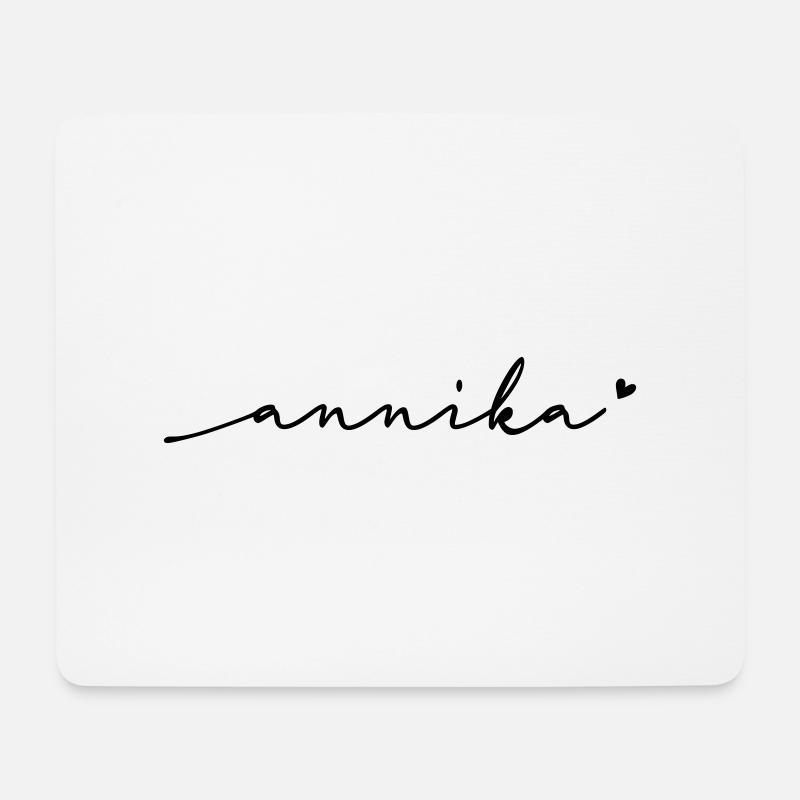 Annika Schreibschrift Name - Mousepad (Querformat) - Weiß