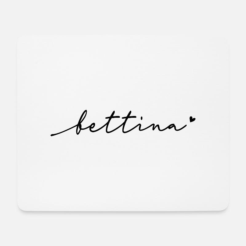 Bettina Schreibschrift Name - Mousepad (Querformat) - Weiß