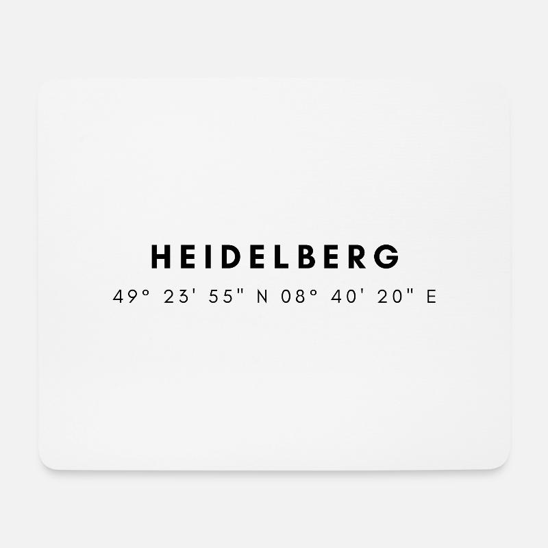 Heidelberg Koordinaten - Mousepad (Querformat) - Weiß