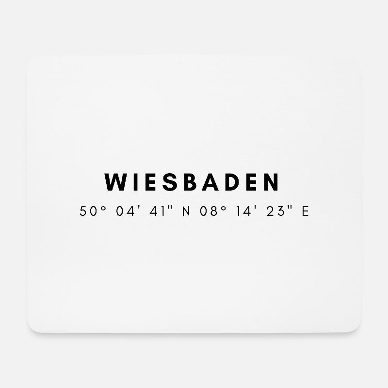 Wiesbaden⁠ Koordinaten - Mousepad (Querformat) - Weiß