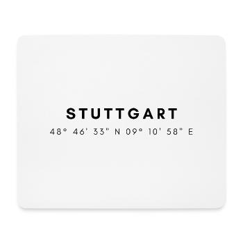 Stuttgart Koordinaten - Mousepad (Querformat) - Weiß - Vorne