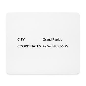 Les coordonnées de Grand Rapids, Michigan, États-Unis - Tapis de souris (format paysage) - blanc - Devant