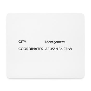 Montgomery, Alabama, USA coordinates - Mouse Pad (horizontal) - white - Front