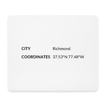 Richmond, Virginia, USA coordinates - Mouse Pad (horizontal) - white - Front
