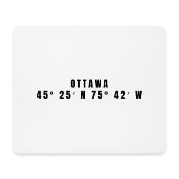 Ottawa, Canada Coordonnées - Tapis de souris (format paysage) - blanc - Devant