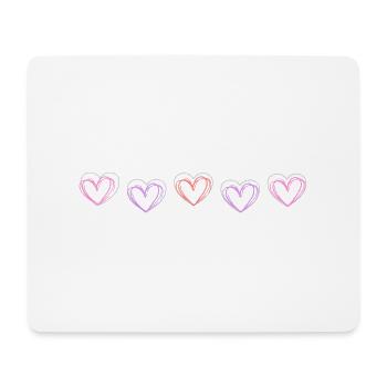 Herzlinie - Mousepad (Querformat) - Weiß - Vorne