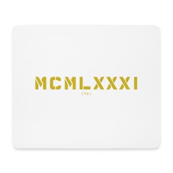 Roman numeral year of birth Made in 1981 - Mouse Pad (horizontal) - white - Front