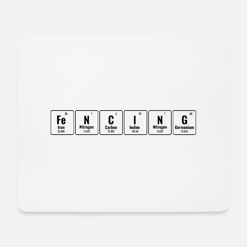Fechten Periodensystem der Elemente Degen Schwert Degen - Mousepad (Querformat) - Weiß