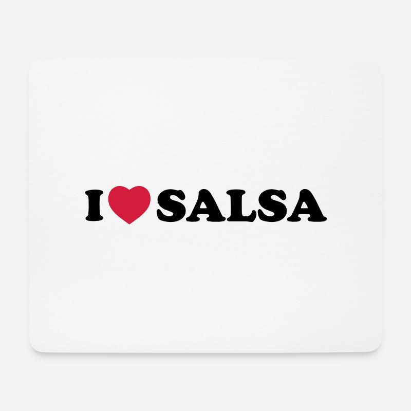 I love salsa - Mousepad (Querformat) - Weiß
