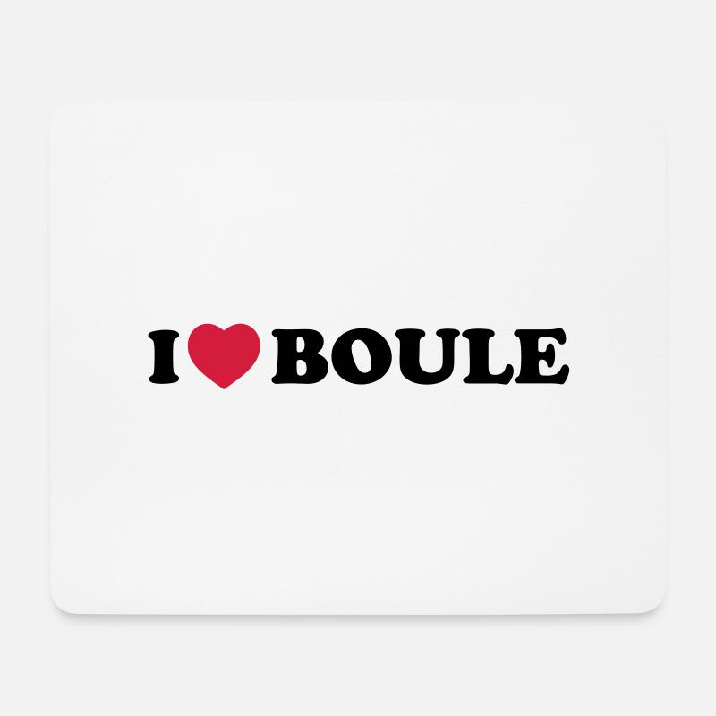 I love boule - Mousepad (Querformat) - Weiß