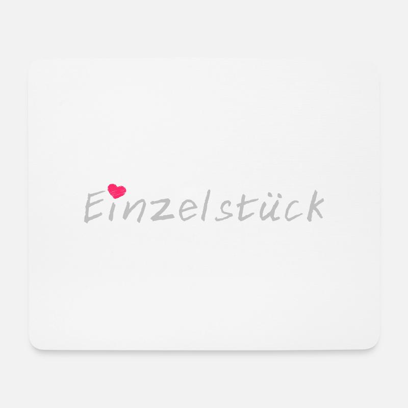 Einzelstueck mit Herz - Mousepad (Querformat) - Weiß