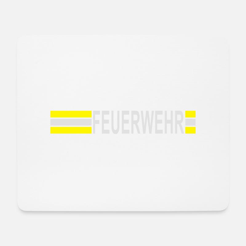 Feuerwehr Logo Streifen asymetrisch - Mousepad (Querformat) - Weiß