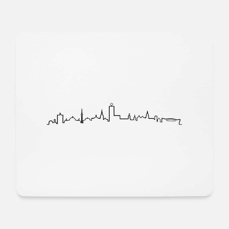 Skyline Stuttgart - Mousepad (Querformat) - Weiß