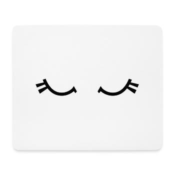 yeux endormis avec des cils mignons - Tapis de souris (format paysage) - blanc - Devant