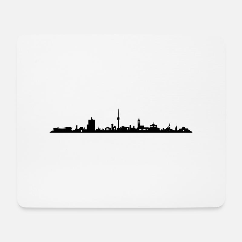 Skyline - Stuttgart - Mousepad (Querformat) - Weiß