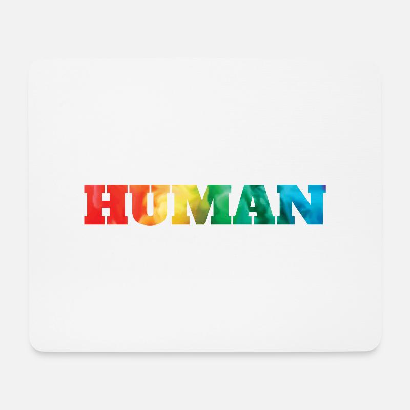Human Mensch Regenbogen - Mousepad (Querformat) - Weiß