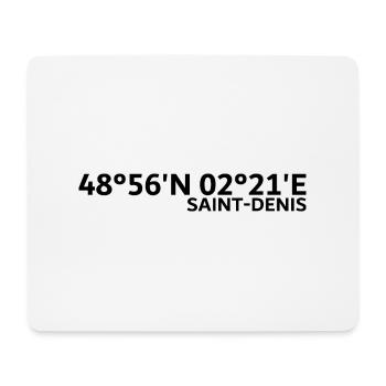 Saint-Denis Koordinaten - Mousepad (Querformat) - Weiß - Vorne