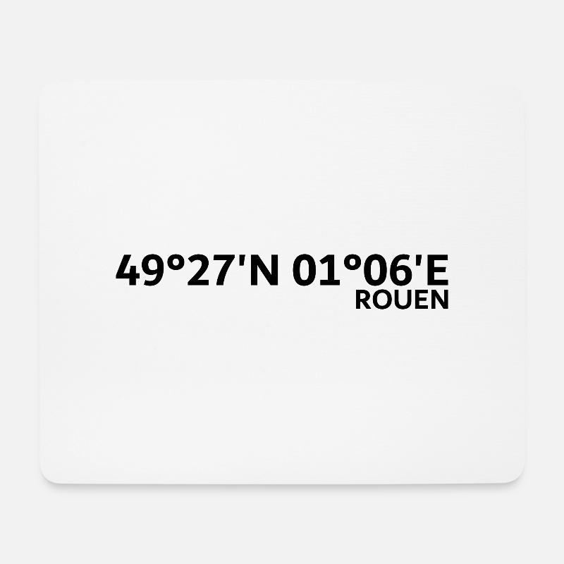 Rouen Coordinates - Mouse Pad (horizontal) - white