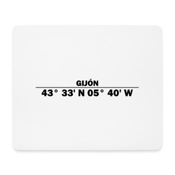 Gijón Koordinaten - Mousepad (Querformat) - Weiß - Vorne