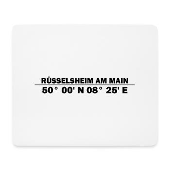 Coördinaten Rüsselsheim am Main - Muismatje (landscape) - wit - Voor