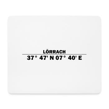 Lörrach Koordinaten - Mousepad (Querformat) - Weiß - Vorne